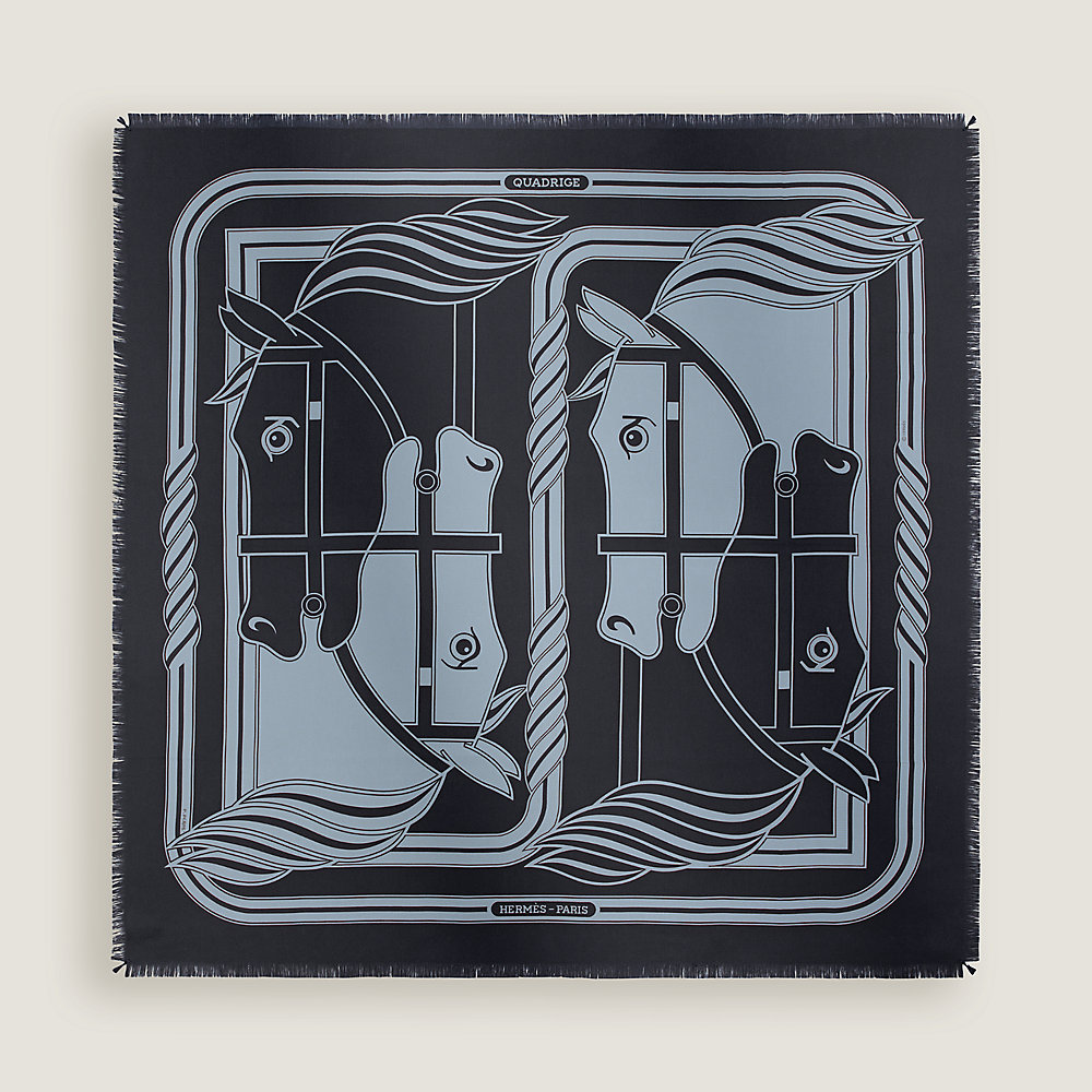 HERMES スカーフ QUADRIGE シルク100% Quadrige fringed scarf 80 | Hermès USA